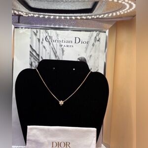 Auth💕Christian Dior🌸 Pearls & Crystals necklace W/ Dior jewelry bag-EUC